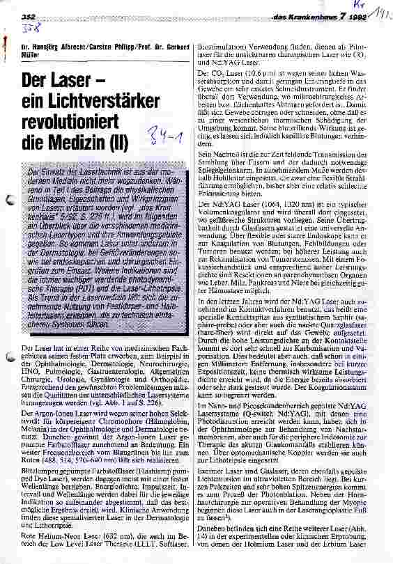 Vorschauseite 1: Der Laser - ein Lichtverstärker revolutioniert die Medizin (II)
