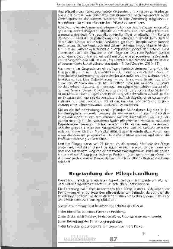 Vorschauseite 6: Die Zukunft der Pflege zwischen Ökonomisierung und (De-)Professionalisierung