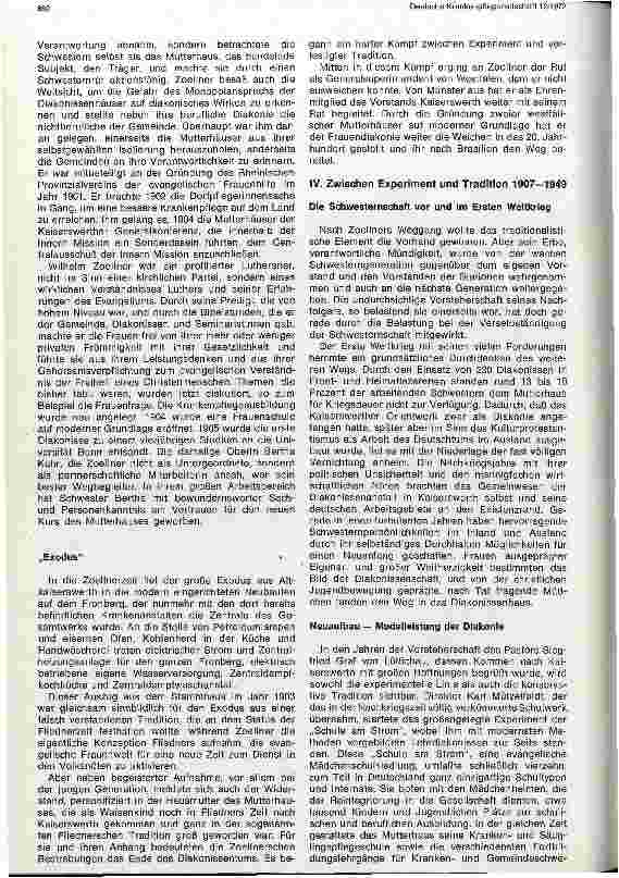 Vorschauseite 6: Experiment und Tradition in der 140jährigen Geschichte des Diakoniewerks Kaiserwerth