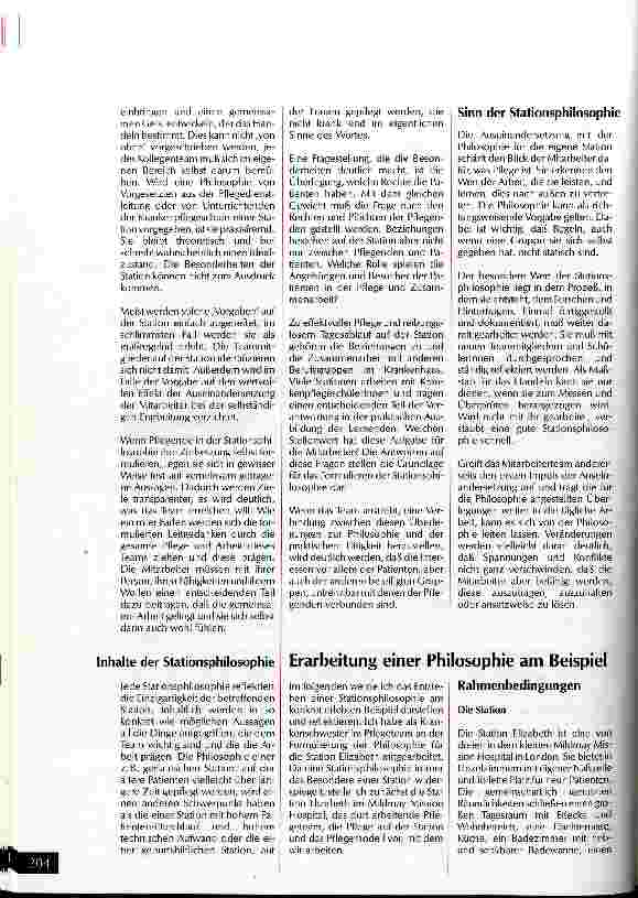 Vorschauseite 3: Ein Pflegeteam erarbeitet sich eine Stationsphilosophie Jahresarbeit