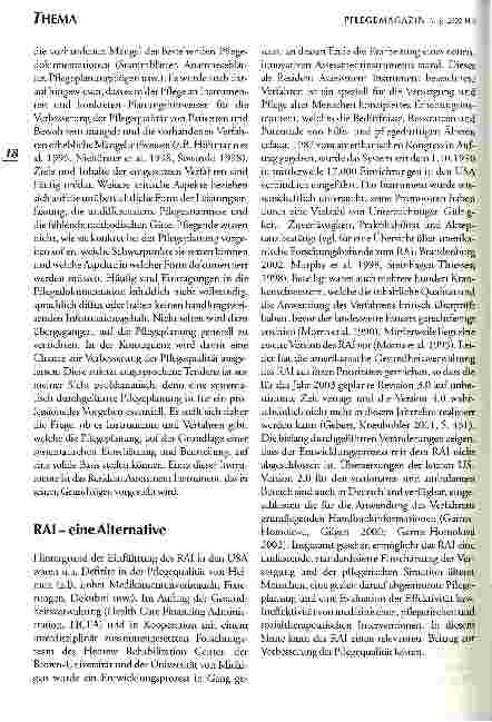 Vorschauseite 2: Das Resident Assessment Instrument (RAI) Ein hilfreiches Instrument zur Unterstützung der Pflegeplanung in der Langzeitpflege
