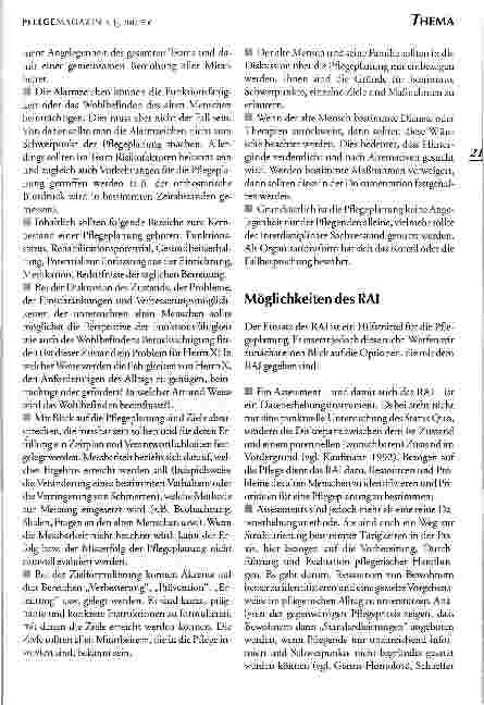 Vorschauseite 5: Das Resident Assessment Instrument (RAI) Ein hilfreiches Instrument zur Unterstützung der Pflegeplanung in der Langzeitpflege
