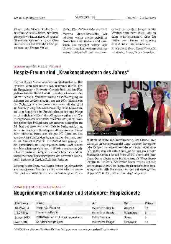 Vorschauseite 3: Gespräch mit Frau Münch-Nicolaidis, Geschäftsführerin der Nicolaidis-Stiftung, in München