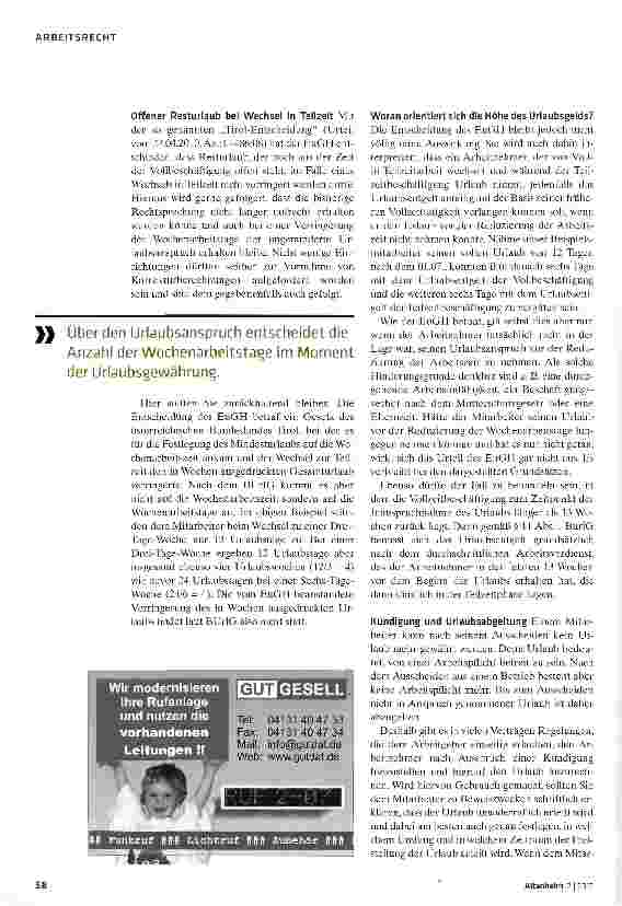Vorschauseite 3: Update zum Urlaubsrecht