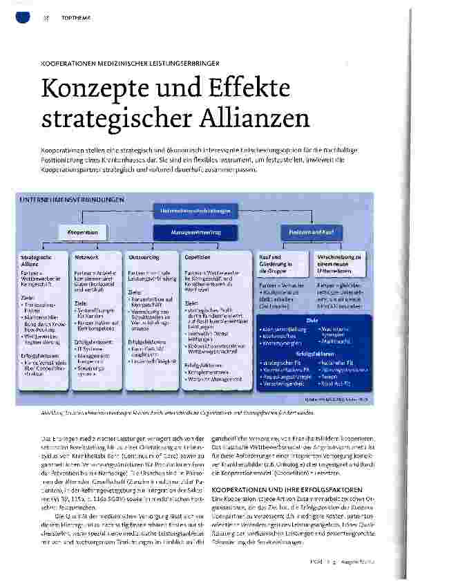 Vorschauseite 1: KOOPERATIONEN MEDIZINISCHER LEISTUNGSERBRINGERKonzepte und Effekte strategischer Allianzen