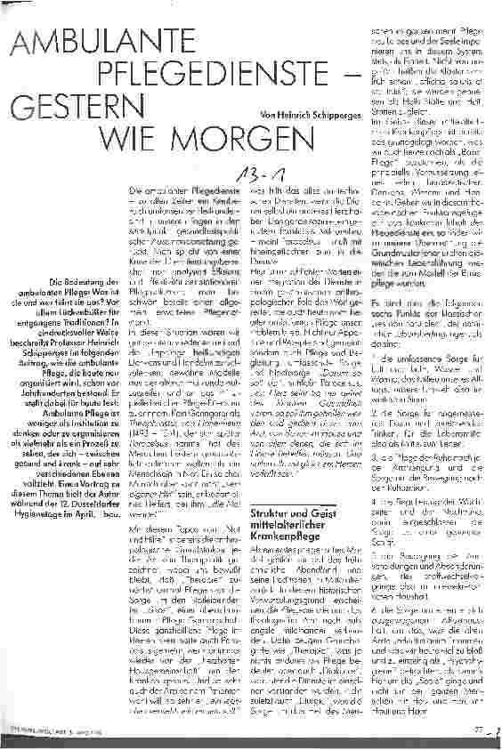 Vorschauseite 1: Ambulante Pflegedienste-gestern wie Morgen