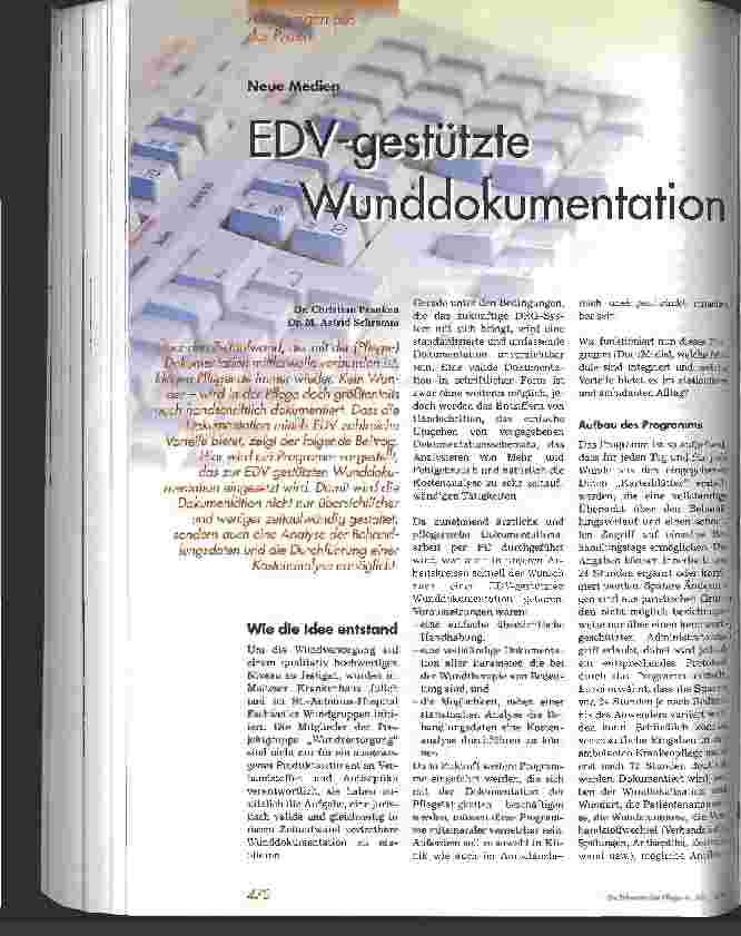 Vorschauseite 1: EDV-gestützte Wunddokumentation