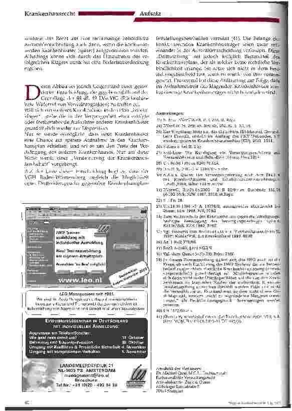 Vorschauseite 4: Aktuelle Fragen des Krankenhausrechts - Teil 2