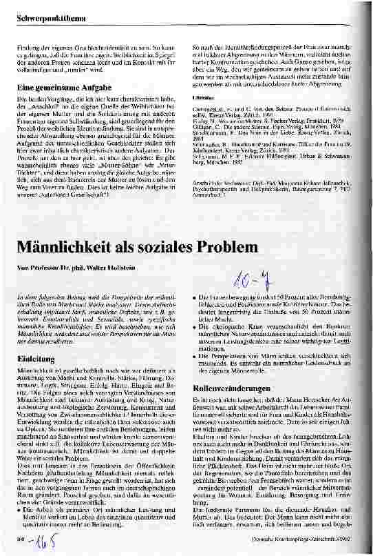 Vorschauseite 1: Männlichkeit als soziales Problem