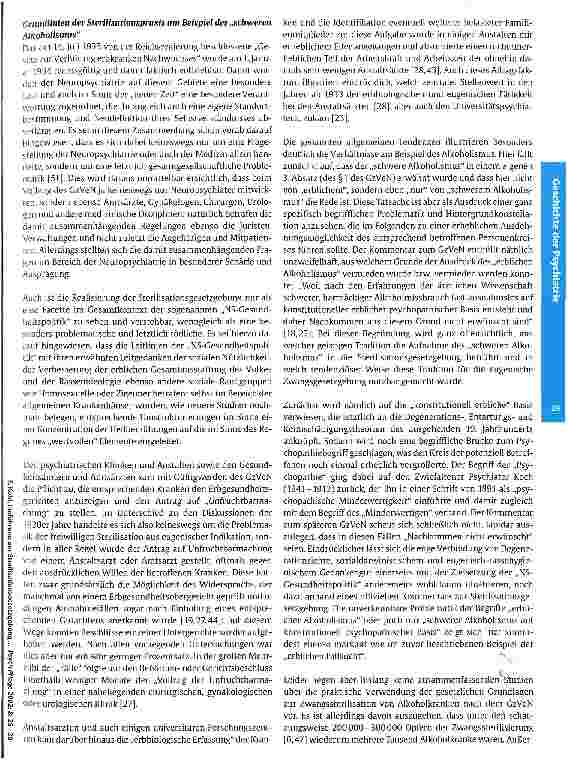 Vorschauseite 5: Die Einführung der Sterilisationsgesetzgebung im Deutschen Reich (1933/1934) und ihre psychiatrieund biologiehistorischen Grundlagen