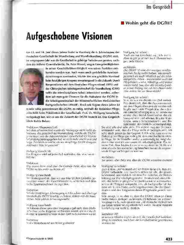 Vorschauseite 1: Aufgeschobene Visionen