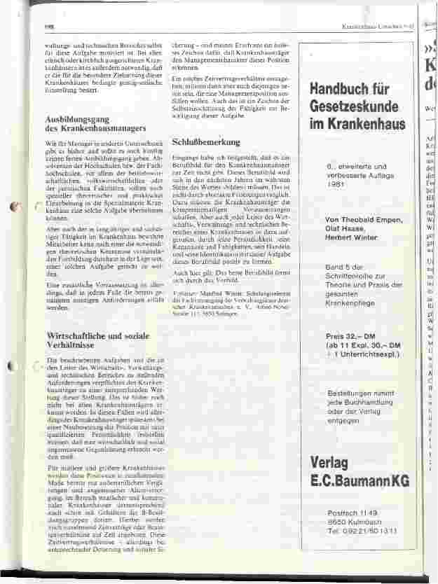 Vorschauseite 3: Das Berufsbild des Krankenhausmanagers