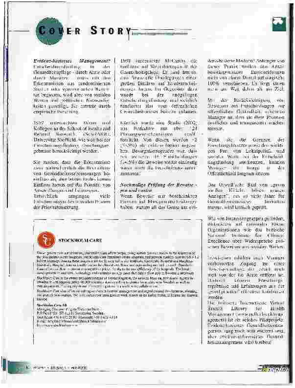 Vorschauseite 3: Wie evidenz-basiert ist die Praxis?