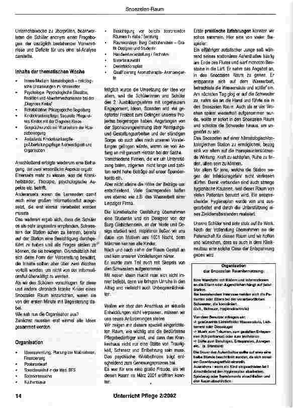 Vorschauseite 3: Gestaltung eines Snoezelen-Raumeszur Vorbereitung auf den Einsatz in der Kinderhämatologie und Onkologie