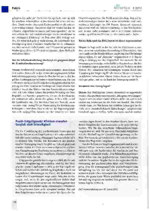 Vorschauseite 4: Wir brauchen mehr Wertschätzung der Politik für die Mitarbeiterinnen und Mitarbeiter der Krankenhäuser