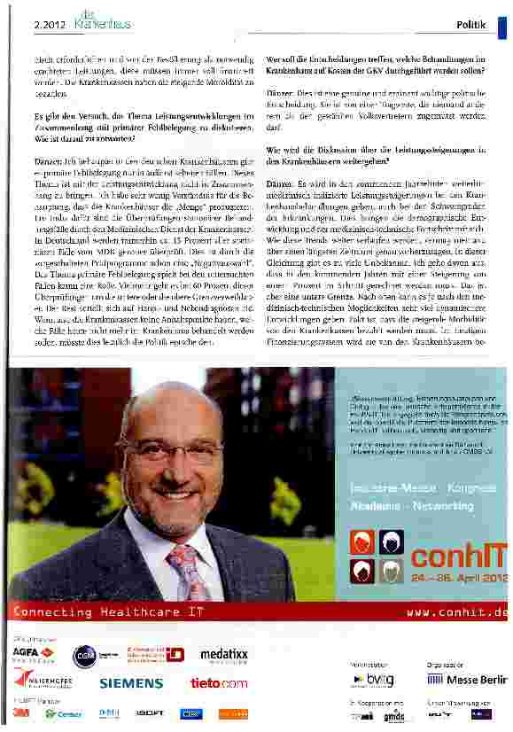Vorschauseite 5: Wir brauchen mehr Wertschätzung der Politik für die Mitarbeiterinnen und Mitarbeiter der Krankenhäuser
