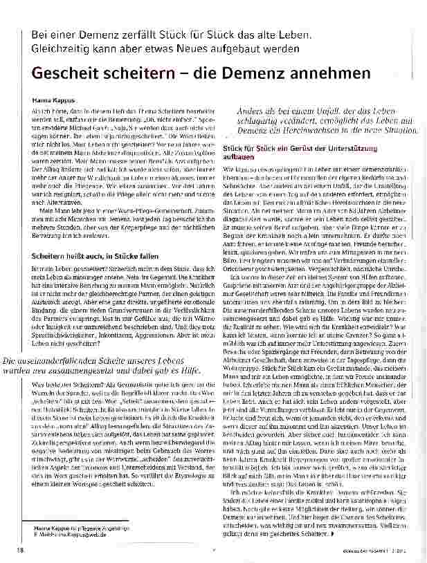 Vorschauseite 1: Gescheit scheitern - die Demenz annehmen