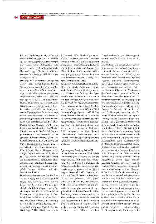Vorschauseite 2: Malnutrition und Gewichtsverlust -Erfassen des Ernährungsstatus und Beratung durch Pflegende: Das Erleben von Patienten mit einer neu diagnostizierten oder rezidivierten Tumorerkr…