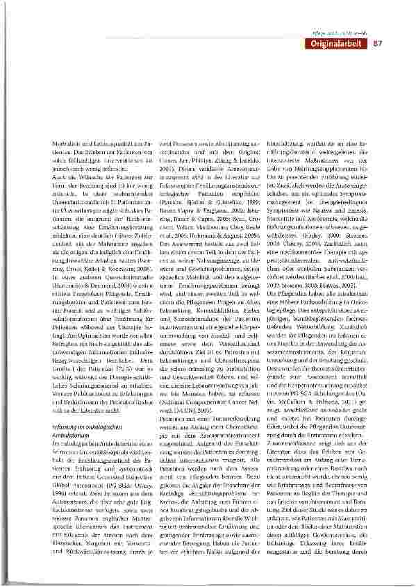 Vorschauseite 3: Malnutrition und Gewichtsverlust -Erfassen des Ernährungsstatus und Beratung durch Pflegende: Das Erleben von Patienten mit einer neu diagnostizierten oder rezidivierten Tumorerkr…