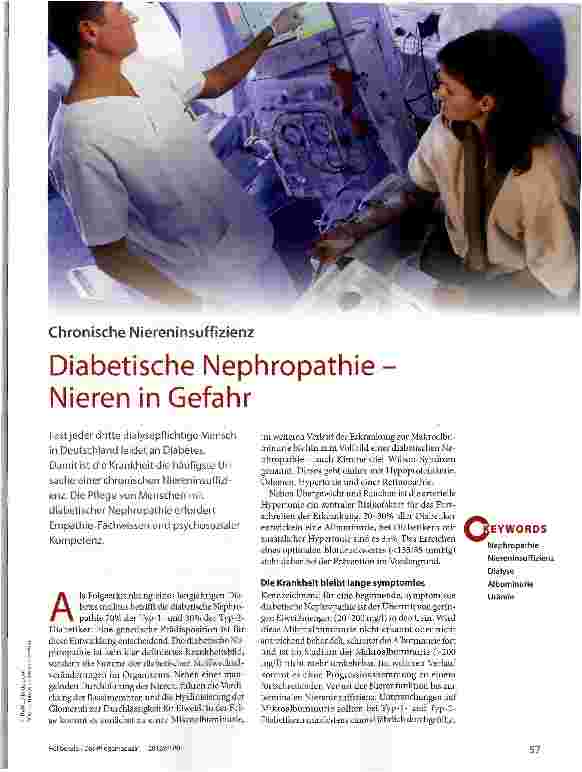 Vorschauseite 1: Diabetische Nephropathie -Nieren in Gefahr