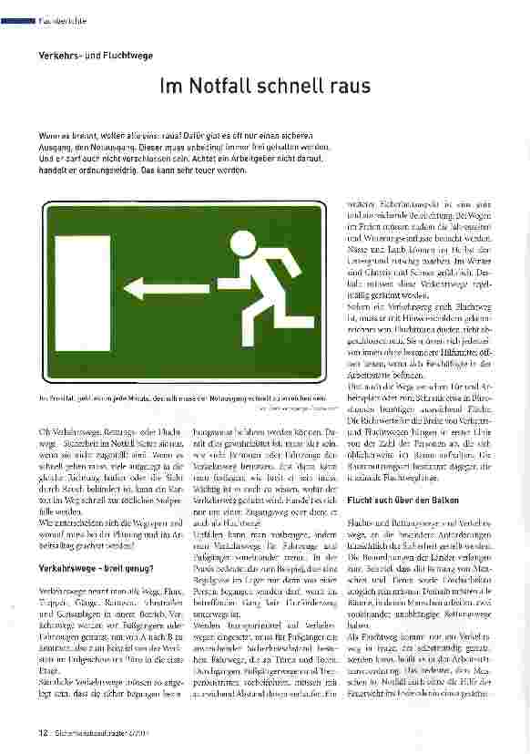 Vorschauseite 1: Im Notfall schnell raus