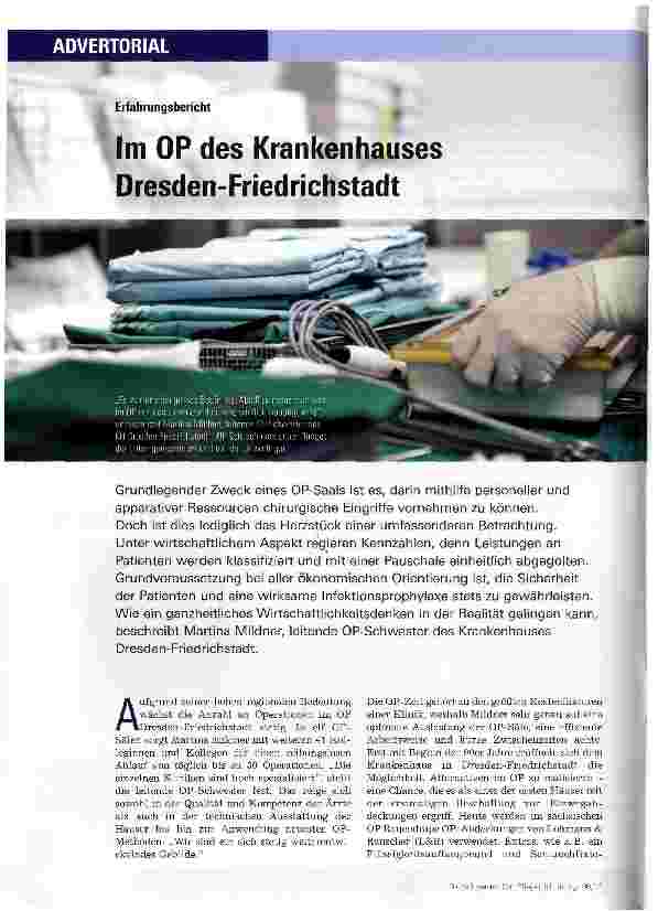 Vorschauseite 1: Im OP des Krankenhauses Dresden-Friedrichstadt