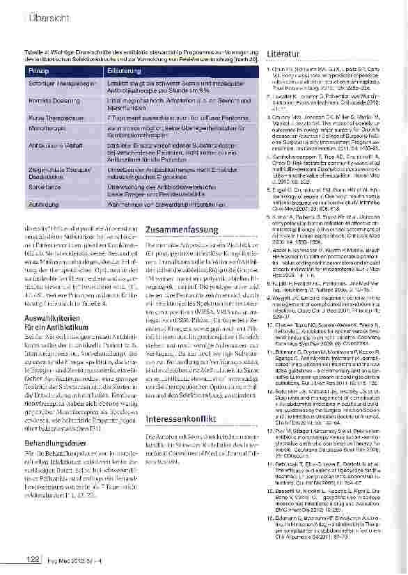 Vorschauseite 5: Antimikrobielle Therapie von intraabdominellen Infektionen unter besonderer Berücksichtigung resistenter Erreger bei morbider Adipositas