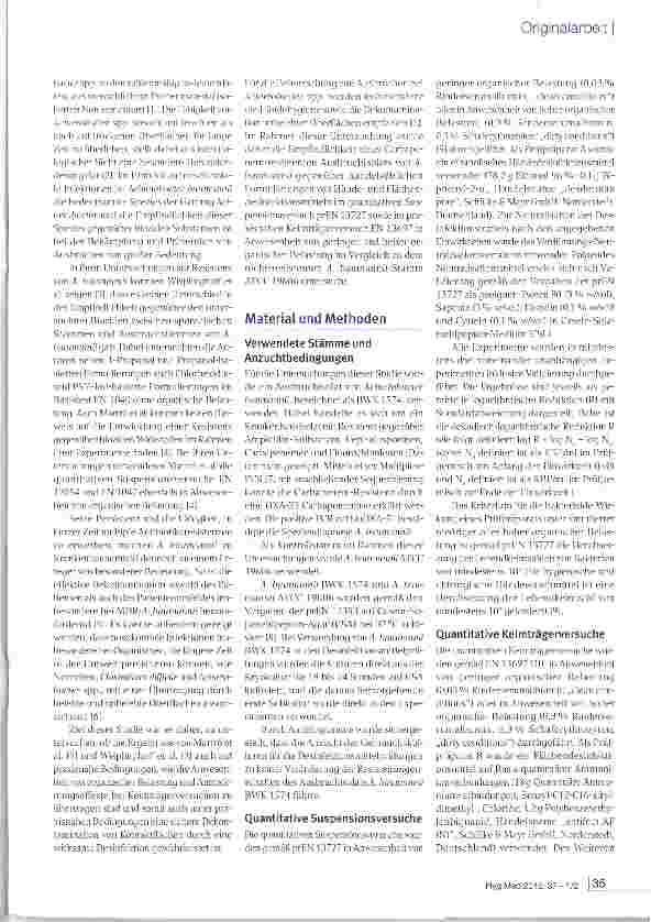 Vorschauseite 2: Desinfektionsmittelprüfung von MDR-Acinetobacter baumannii unter praxisnahen Bedingungen