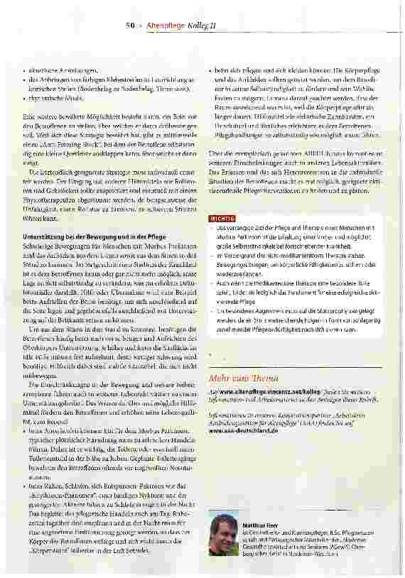 Vorschauseite 4: Pflege bei Parkinson > Teil II