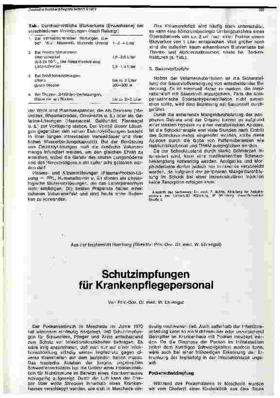 Vorschauseite 1: Schutzimpfungen für Krankenpflegepersonal