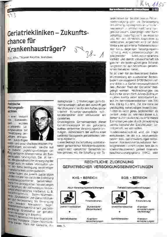 Vorschauseite 1: Geriatriekliniken - Zukunftschance für Krankenhausträger?