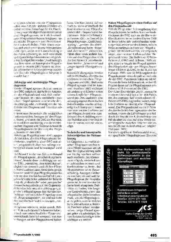 Vorschauseite 3: Was Pflegediagnosen leisten können