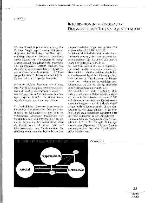 Vorschauseite 1: Intoxikationen im Kindesalter: Diagnostik und Therapie am Notfallort