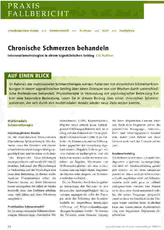 Vorschauseite 1: Chronische Schmerzen behandeln