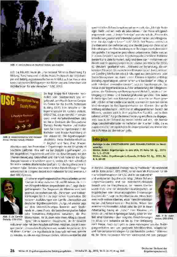 Vorschauseite 3: Ergotherapeutische Betätigungsfelder in Kalifornien