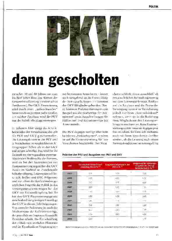 Vorschauseite 2: PKV Erst gehätschelt, dann gescholten