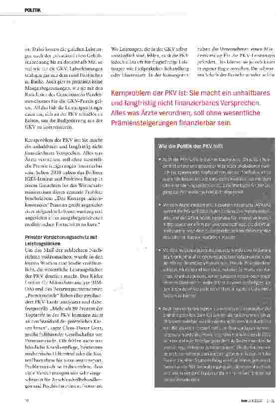 Vorschauseite 3: PKV Erst gehätschelt, dann gescholten