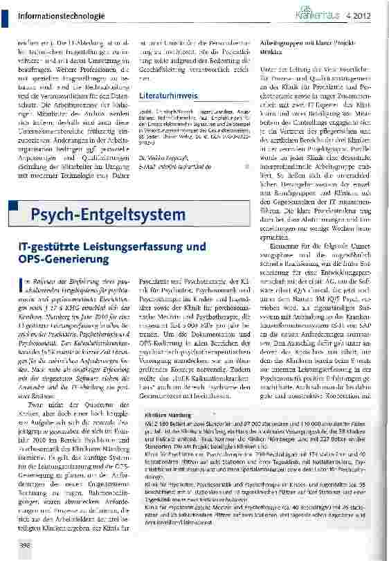 Vorschauseite 1: IT-gestützte Leistungserfassung und OPS-Generierung