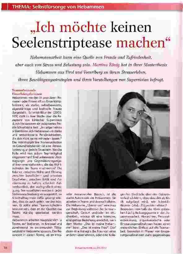 Vorschauseite 1: „Ich möchte keinen Seelenstriptease machen