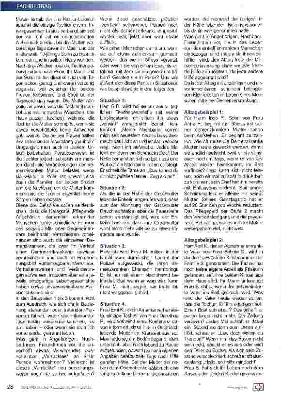 Vorschauseite 2: „Pflegende Angehörige dementieil erkrankter Menschen