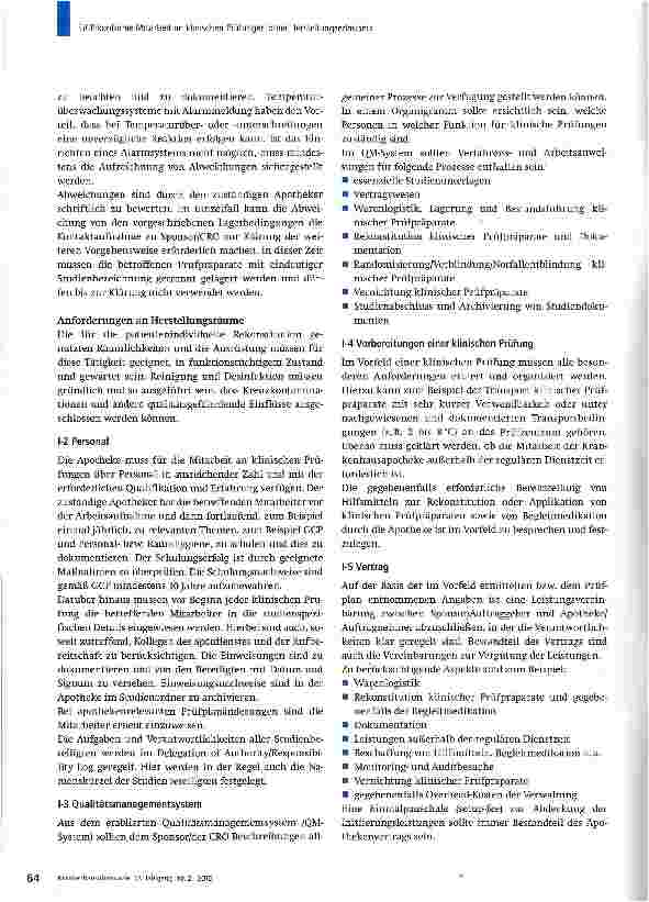 Vorschauseite 3: CCP-konforme Mitarbeit an klinischen Prüfungen ohne Herstellungserlaubnis -Rekonstitution klinischer Prüfpräparate