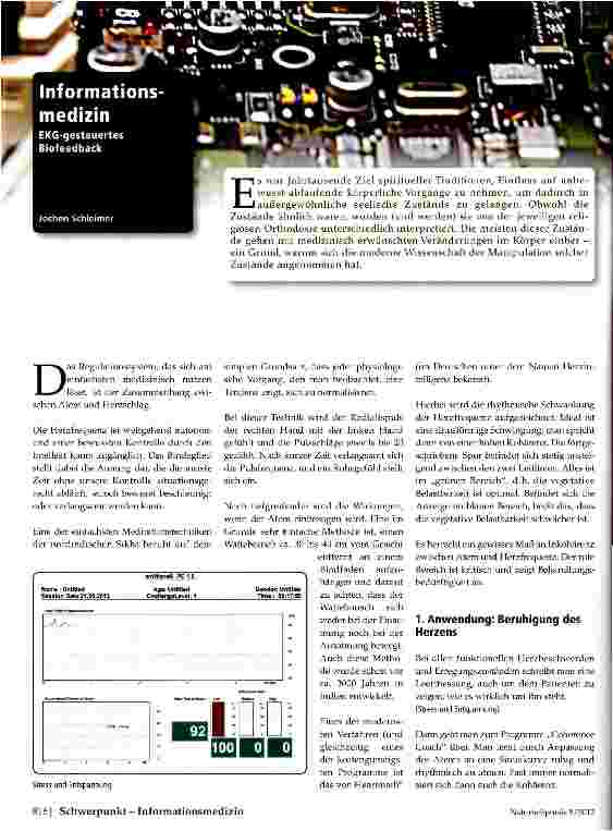 Vorschauseite 1: Informationsmedizin EKG-gesteuertes Biofeedback