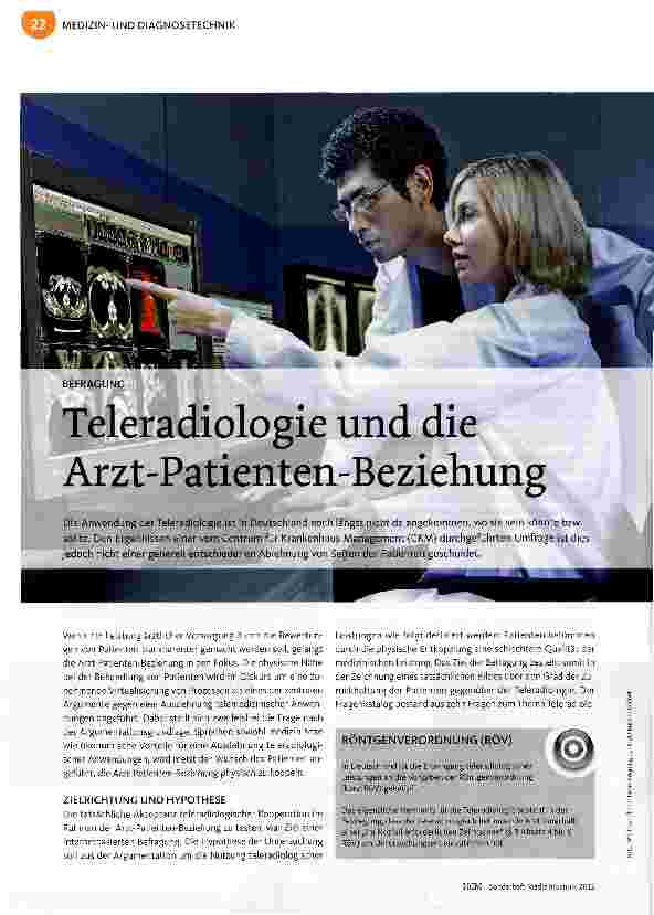 Vorschauseite 1: Teleradiologie und die Arzt-Patienten-Beziehung