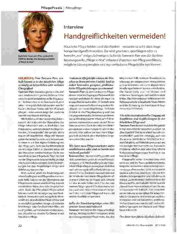 Vorschauseite 1: Handgreiflichkeiten vermeiden!