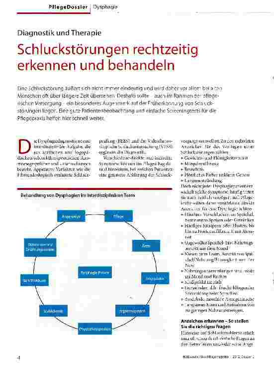 Vorschauseite 1: Schluckstörungen rechtzeitig erkennen und behandeln