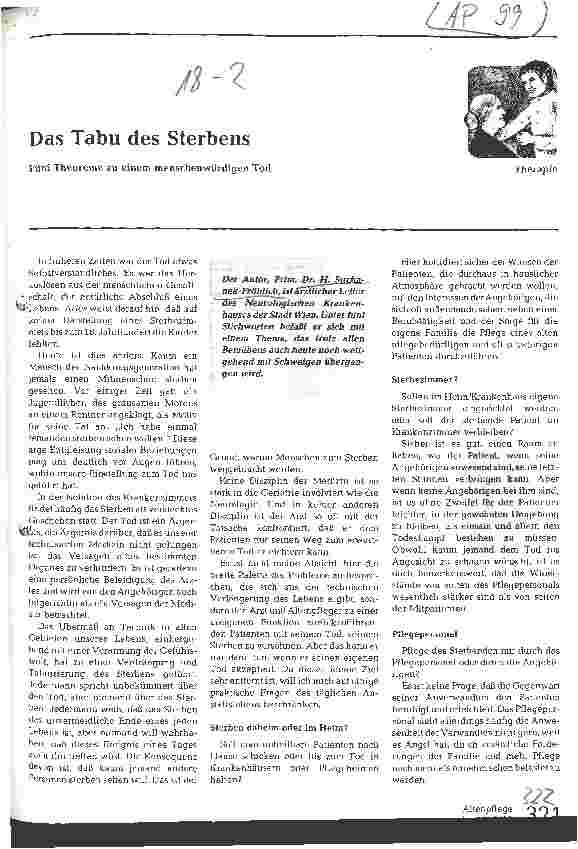 Vorschauseite 1: Das Tabu des Sterbens