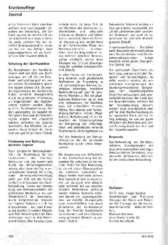 Vorschauseite 5: Aufgaben der Krankengymnastik nach handchirurgischen Eingriffen