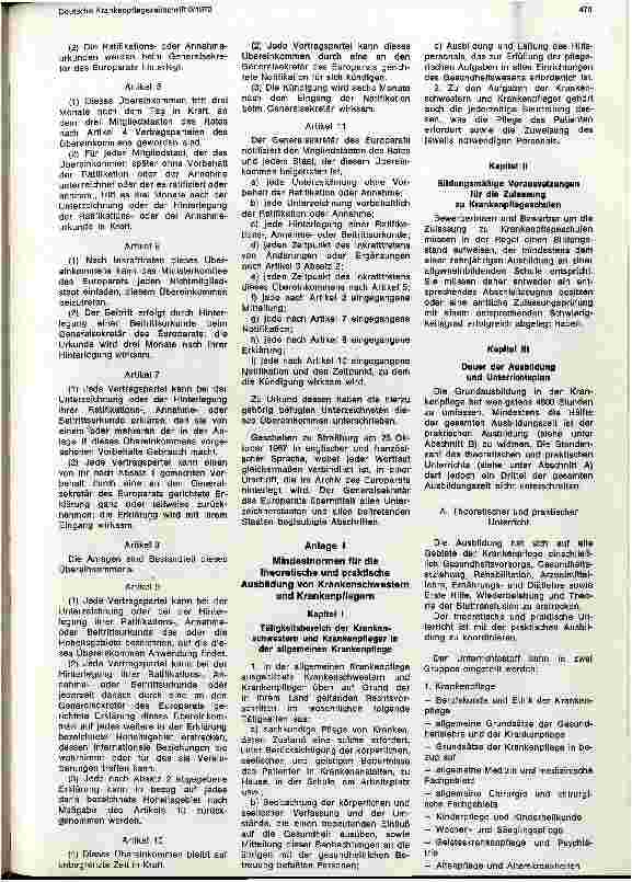 Vorschauseite 2: Gesetz zu dem Europäischen Übereinkommen vom 25. Oktober 1967 über die theoretische und praktische Ausbildung von Krankenschwestern