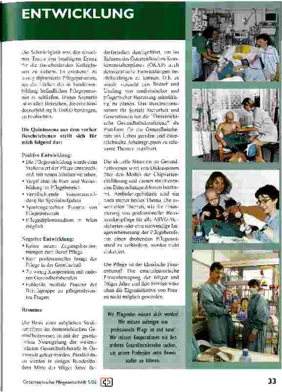 Vorschauseite 3: Überlegungen zur Situation der Pflege unter dem Aspekt der Professionalisierung