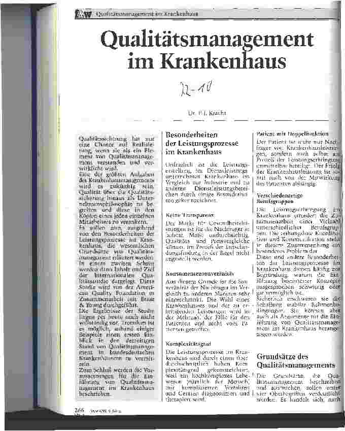 Vorschauseite 1: Qualitätsmanagement im Krankenhaus